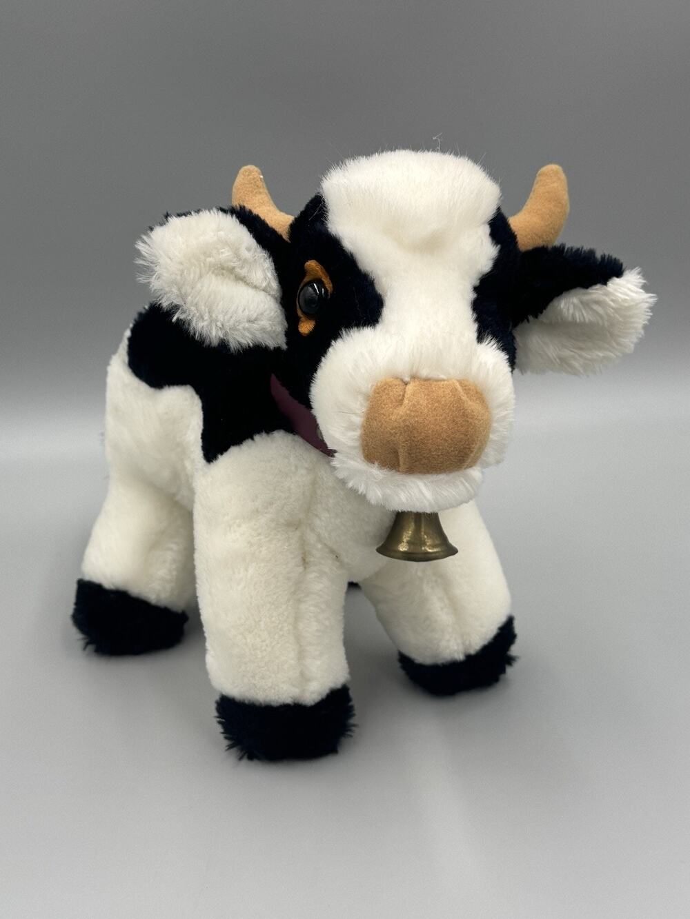 Vintage America Wego Cow Plush #2384 Stuffed Animal W/ Bell 9” NO SOUND